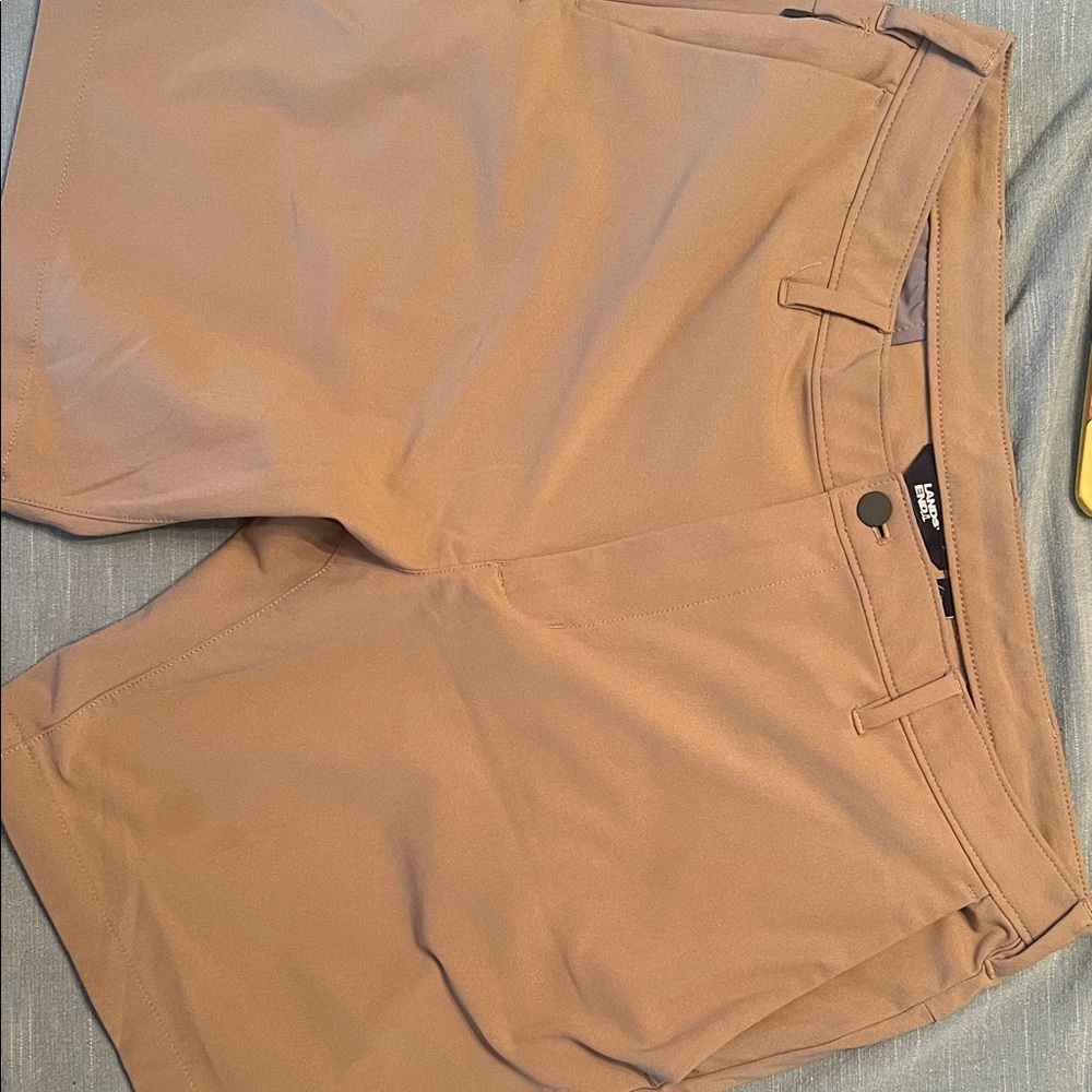 Khaki High-Rise Stretch Shorts